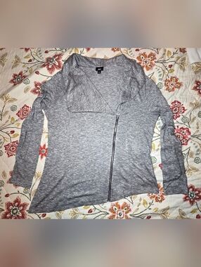 Mossimo asymmetrical gray moto sweater size XL